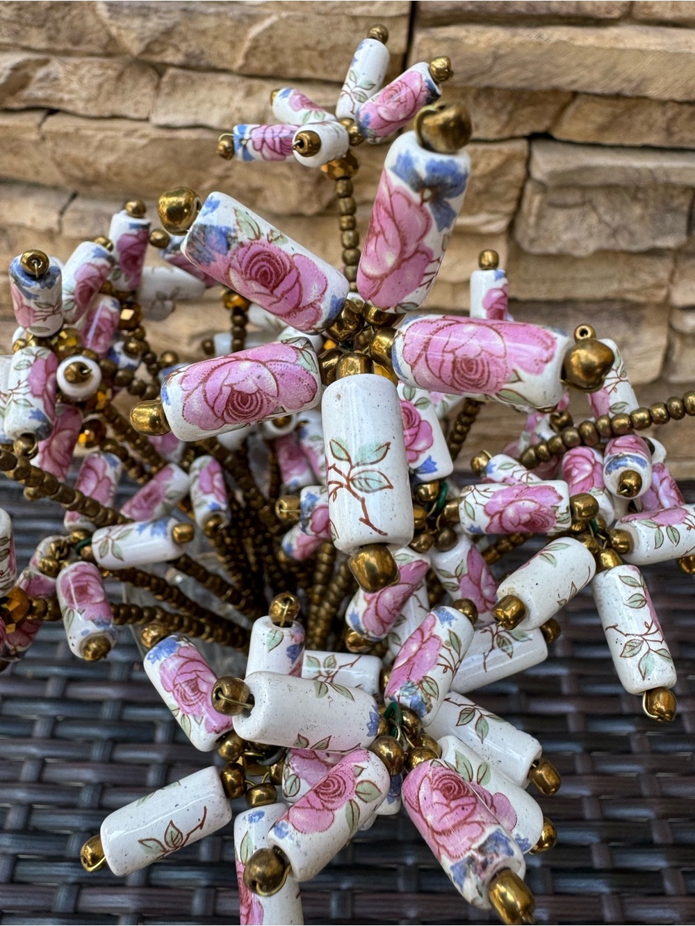 Decorative Pink Floral Beaded stems - Home Accent